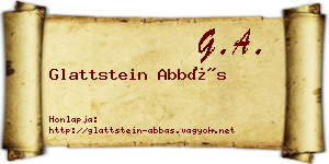 Glattstein Abbás névjegykártya